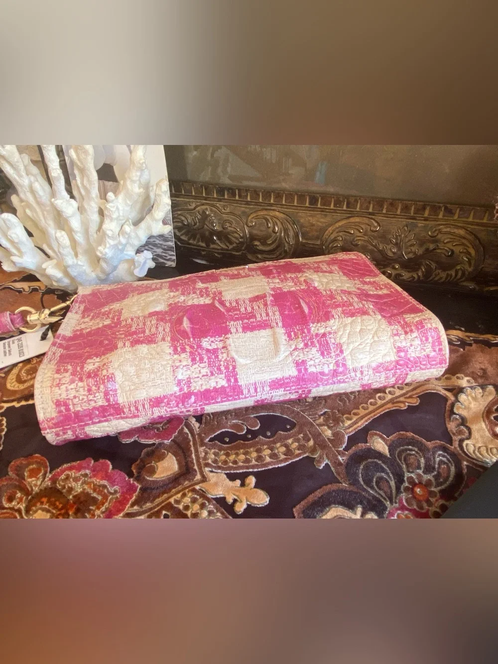 💕👛🌸BCA COLLECTION Brahmin EMPOWER SAKURA DAISY Wristlet / Clutch / Makeup Bag